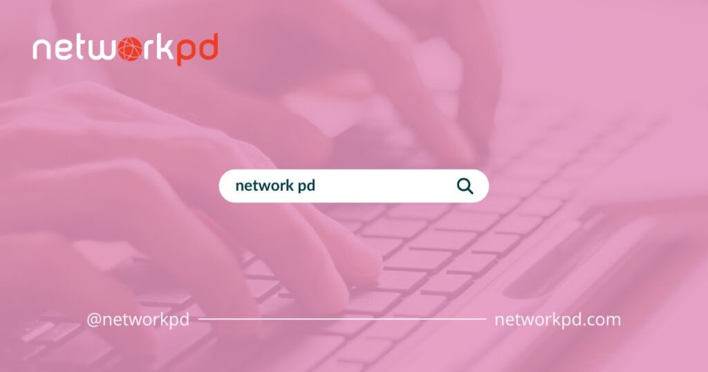 Search engine showing how to search for Network PD with someone typing in background